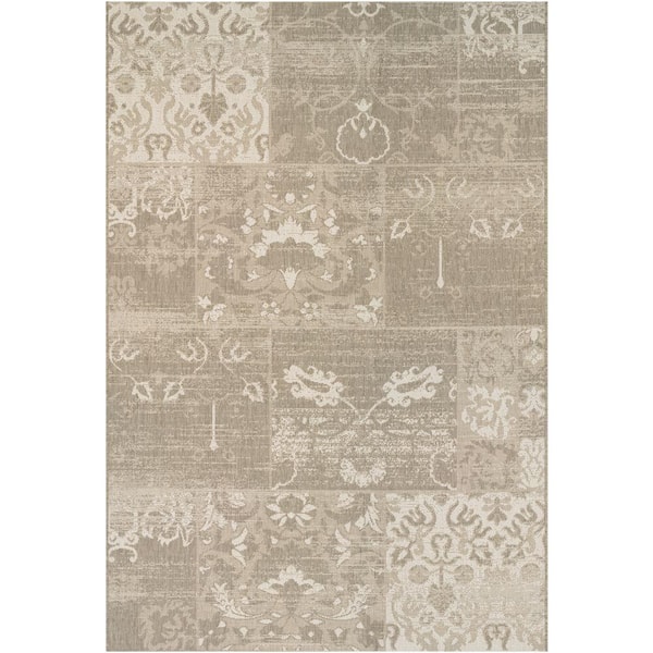 Couristan Afuera Country Cottage Beige-Ivory 2 ft. x 4 ft. Indoor/Outdoor Area Rug