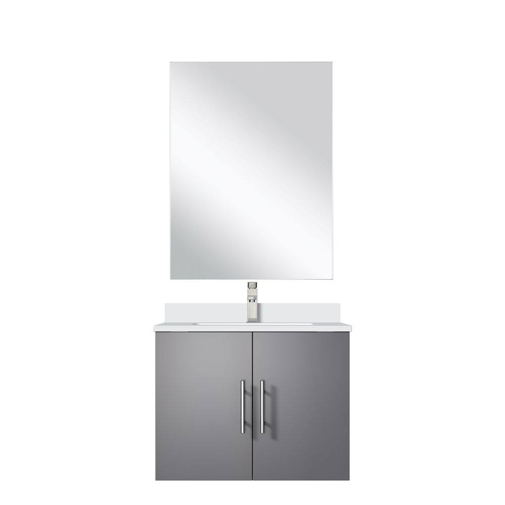 Geneva 24 in W x 22 in D Dark Grey Bath Vanity with White Quartz Top, Faucet Set and LED Mirror price history on PriceWatchPro