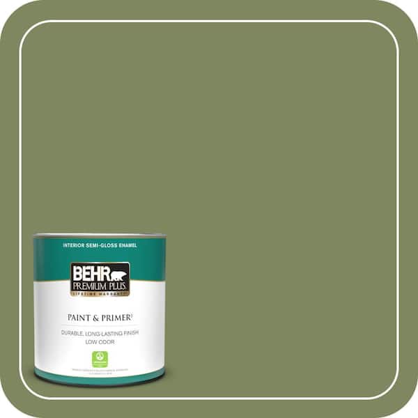BEHR PREMIUM PLUS 1 qt. #PPU10-02 Tuscany Hillside Semi-Gloss Enamel Low Odor Interior Paint & Primer