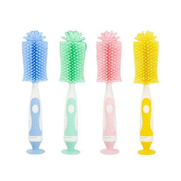 Wellco Baby Bottle Brushes Cleaning Brush Set 4 Colours ，4-Pack