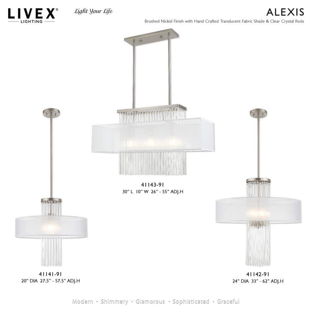Brushed Nickel Dimmable Sconce with Crystal Rods