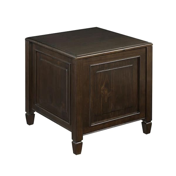 Simpli Home Connaught Solid Wood 21 in. Wide Traditional End Table with  Tray in Dark Chestnut Brown 3AXCCON-03 The Home Depot