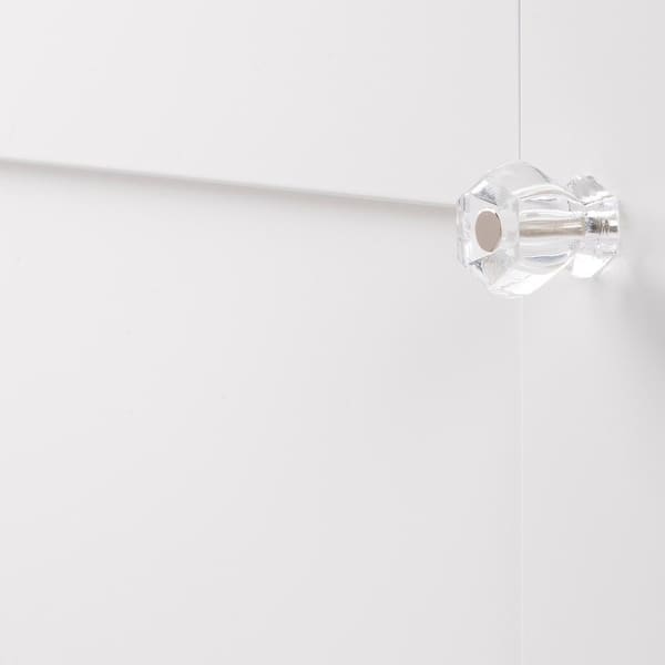 Hickory Hardware 1 Pack Solid Core Kitchen Cabinet Pulls, Luxury Cabinet Handles, Doors & Dresser Drawers, 7-9/16 Inch (192mm) Hole Center, Crysacrylic With Satin Nickel, Midway Collection