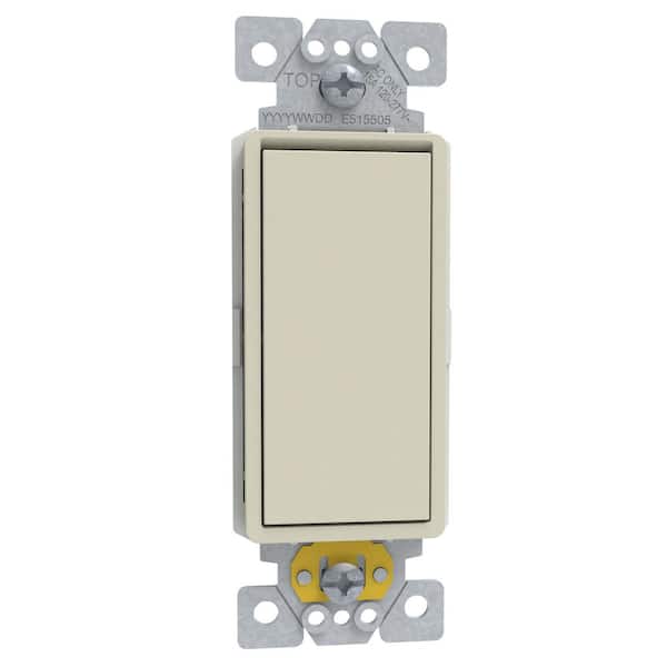 X Series 15 Amp 4-Way Switch Module Rocker Back Wire Light Switch Matte Light Almond