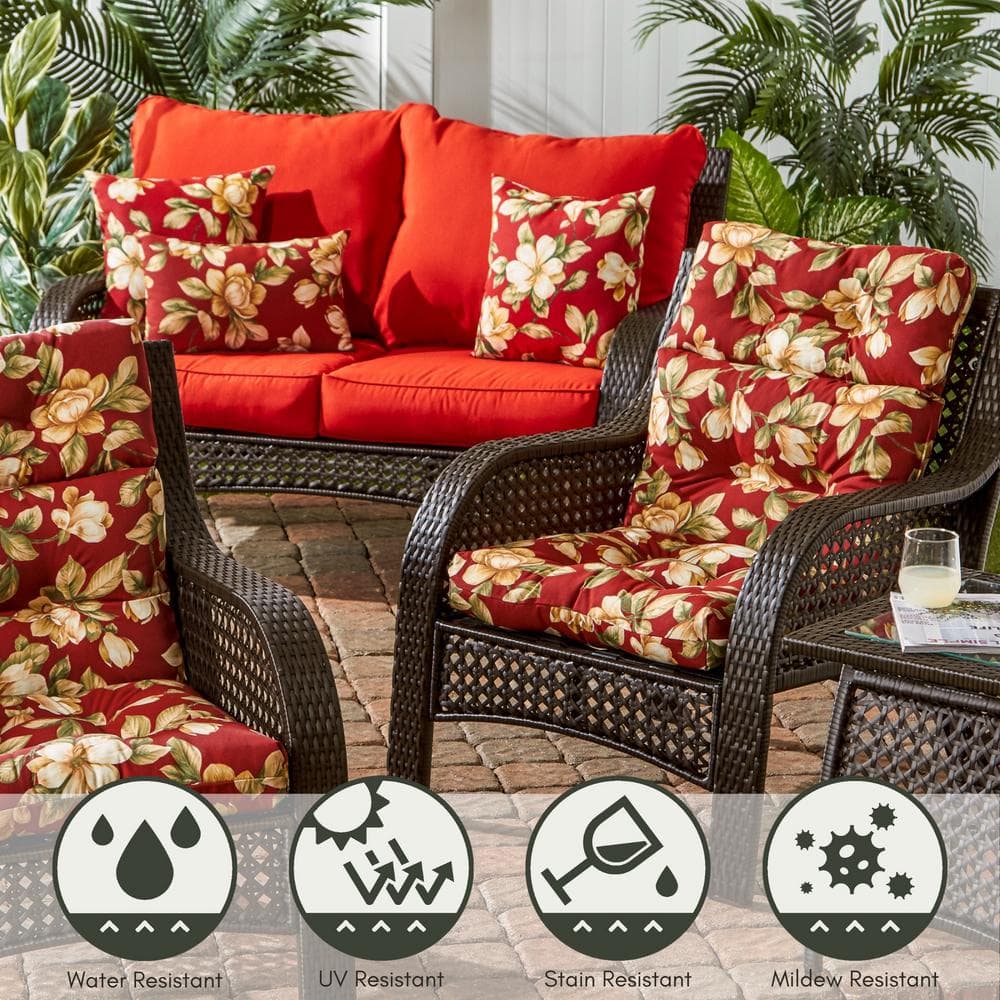 Roma Floral 17" Square Outdoor Throw Pillow Set