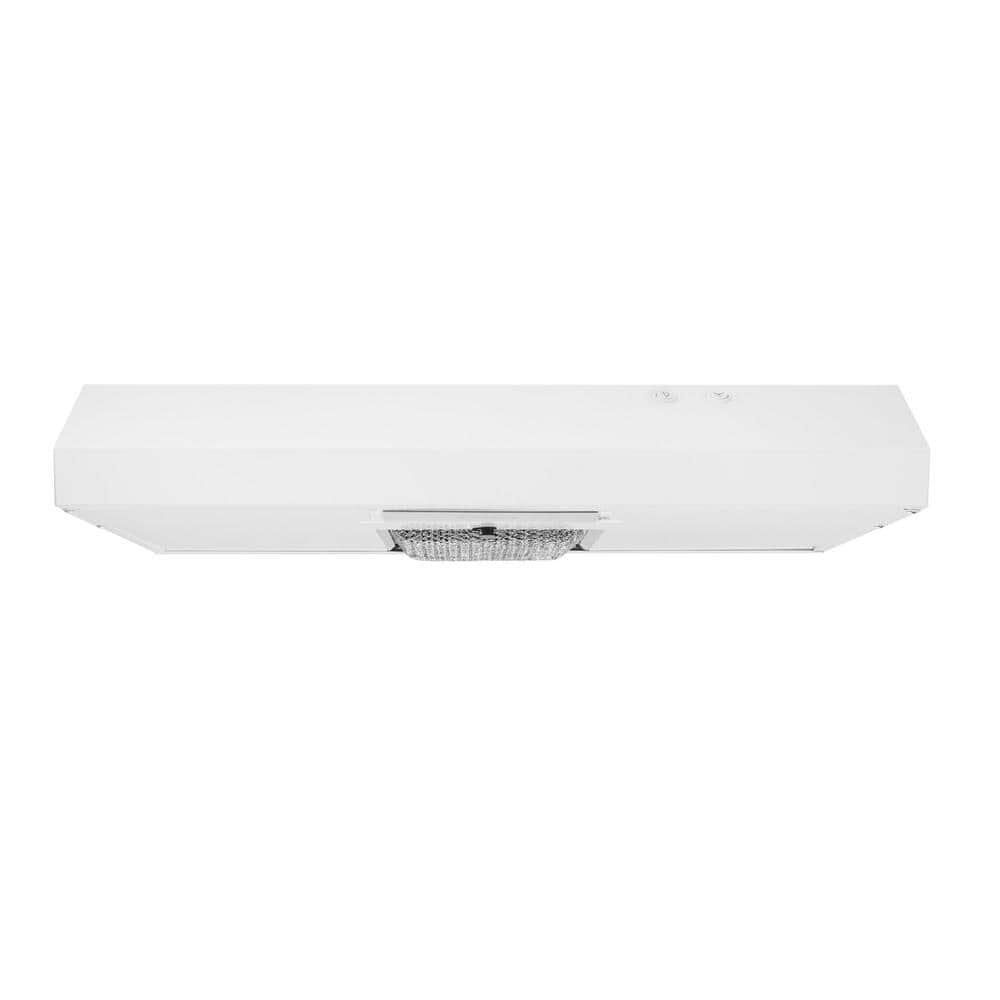 Vissani Arno 30 in. 240 CFM Convertible Under Cabinet Range Hood in White with Lighting and Charcoal Filter, White painted