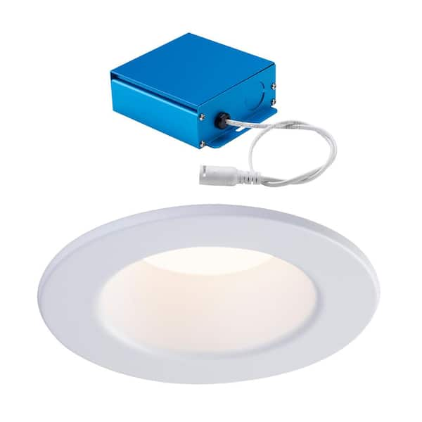 SPEX Lighting - 4-in. Selectable CCT5 New Construction IC Rated Canless Integrated LED White Trim Baffle Fixture