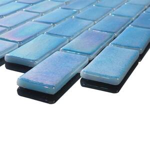 Glass Tile LOVE Eternal Love Teal Mix 22.5 in. X 13.25 in. Subway Glossy Glass Mosaic Tile for Walls, Floors, and Pools