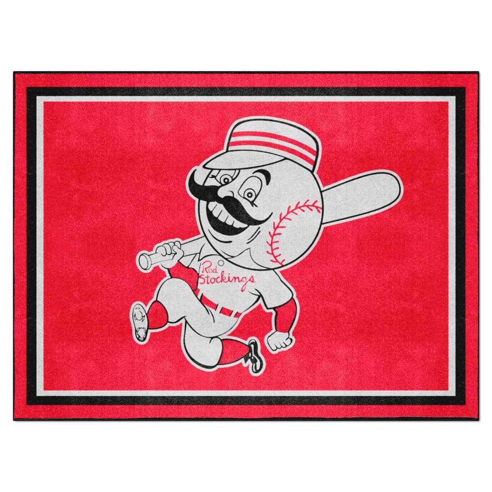 FANMATS Cincinnati Reds 8ft. x 10 ft. Plush Area Rug 37196 The Home Depot