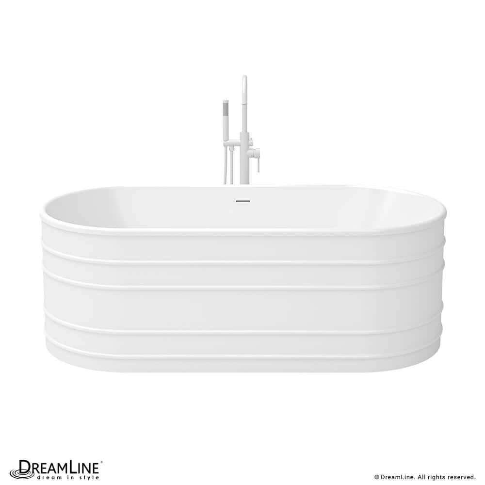Infinity Z 67" White Acrylic Freestanding Soaking Bathtub