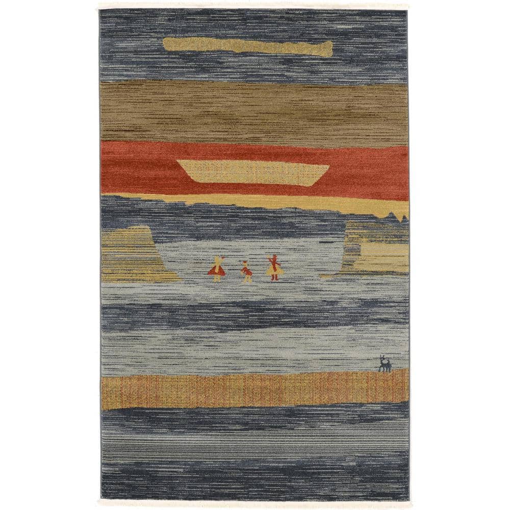 Fars Nava Light Blue 5' 0 x 8' 0 Area Rug price history on PriceWatchPro