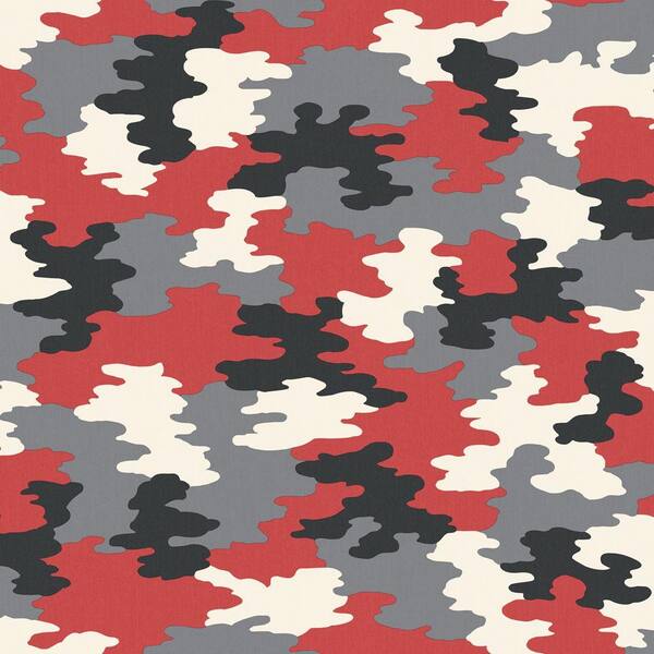 The Wallpaper Company 8 in. x 10 in. Red Camouflage Wallpaper Sample