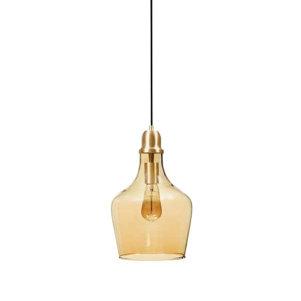 INK+IVY Auburn 1 Gold/Amber Pendant Light