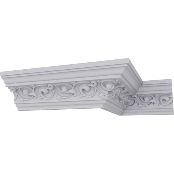 SAMPLE - 3-3/8 in. x 12 in. x 3-3/8 in. Polyurethane Versailles Crown Moulding