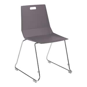 LūvraFlex Series Plastic Seat Stackable Ergonomic Chair, in Charcoal Seat/Back, Chrome Frame