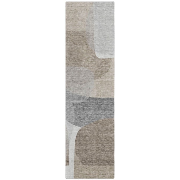 Chantille Machine Washable Indoor/Outdoor Abstract ACN2121 Taupe 2 ft. 3 in. x 7 ft. 6 in. Runner Rug