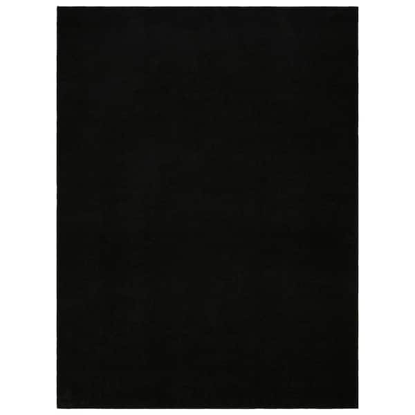 Garland Promo Black 9 ft. x 12 ft. Solid Color Plush Indoor/Outdoor Area Rug