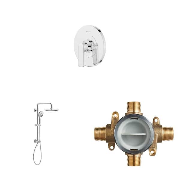 Aspirations Wall Mount Valve Trim, Spectra Versa 24 in. Shower Kit and Flash Shower Rough-In Valve Combo