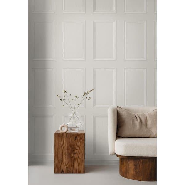 Dove Faux Wood Panel Vinyl Peel and Stick Wallpaper Roll (Covers 40.5 sq. ft.)