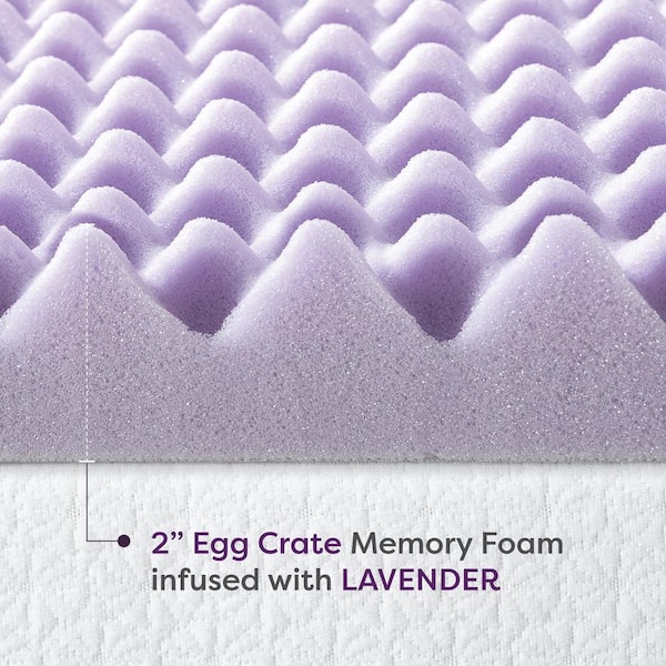 Mellow 3 Egg Crate Memory Foam Mattress Topper with Copper Infusion, Queen  