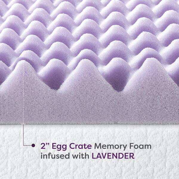 Mellow 3 Egg Crate Memory Foam Mattress Topper with Copper Infusion, Queen