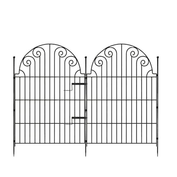 Decorative Garden Fence 10 Panels, No Dig Rustproof Iron Fencing 42 in. (H) x 25 ft. (L) Garden Fencing