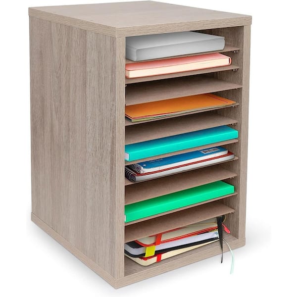  AdirOffice Classroom Mailbox - 11 Compartment Wooden Mail  Organizer, Construction Paper Storage, Vertical Desktop Sorter with Slots,  Mailboxes With Removable Shelves (11 Slot, White) : Office Products