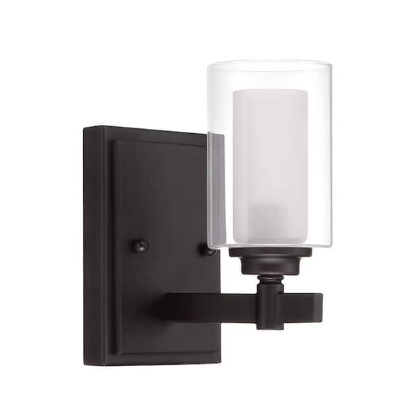 Celeste 8 in. 1 Light Espresso Finish Wall Sconce with Clear Glass