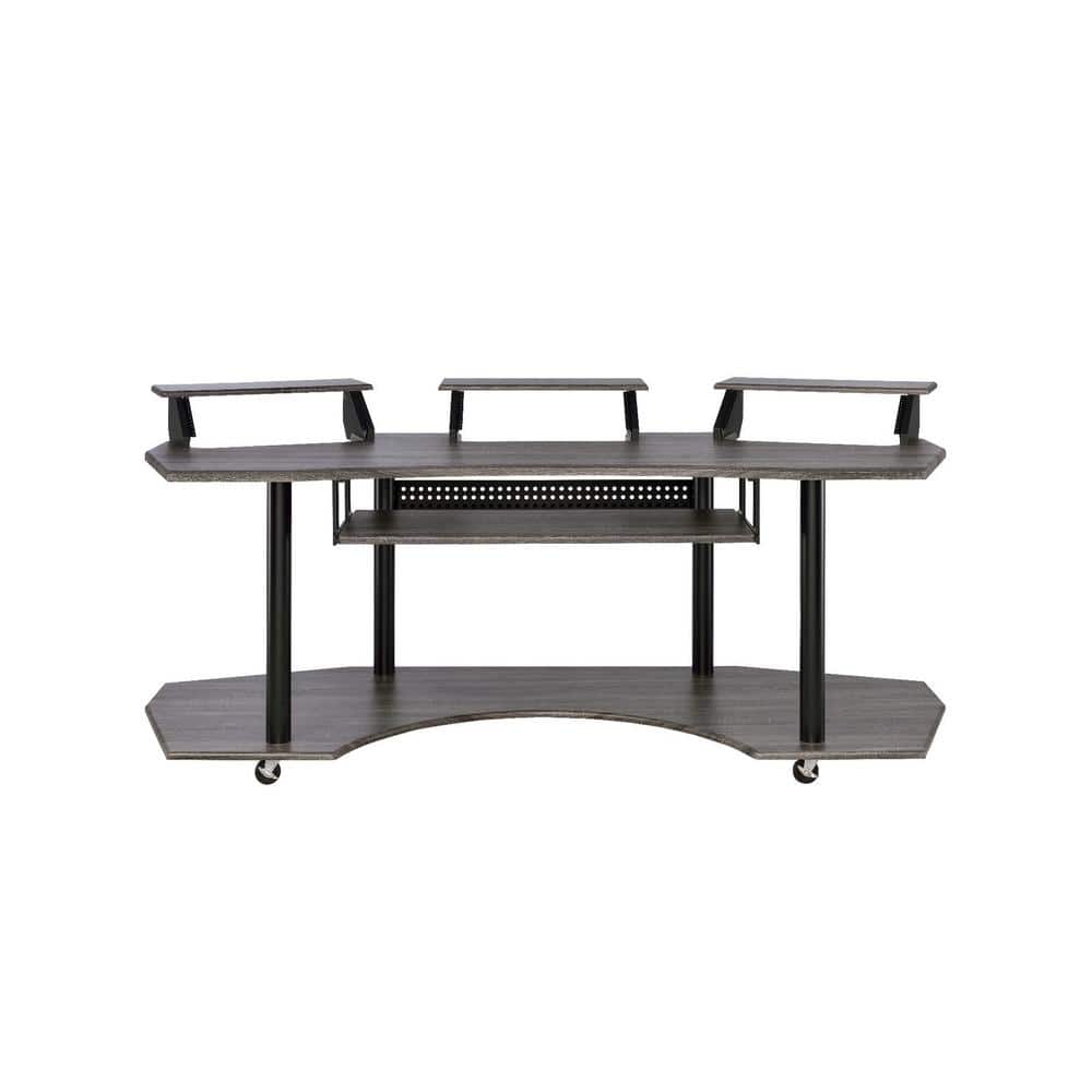 83 in. Black Rectangular Computer Desk