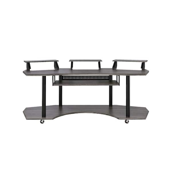 HomeRoots 83 in. Black Rectangular Computer Desk