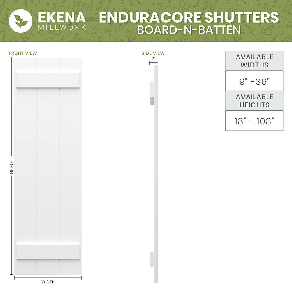 Shadow Mountain Composite Board and Batten Shutters, 17x26, Set of 2