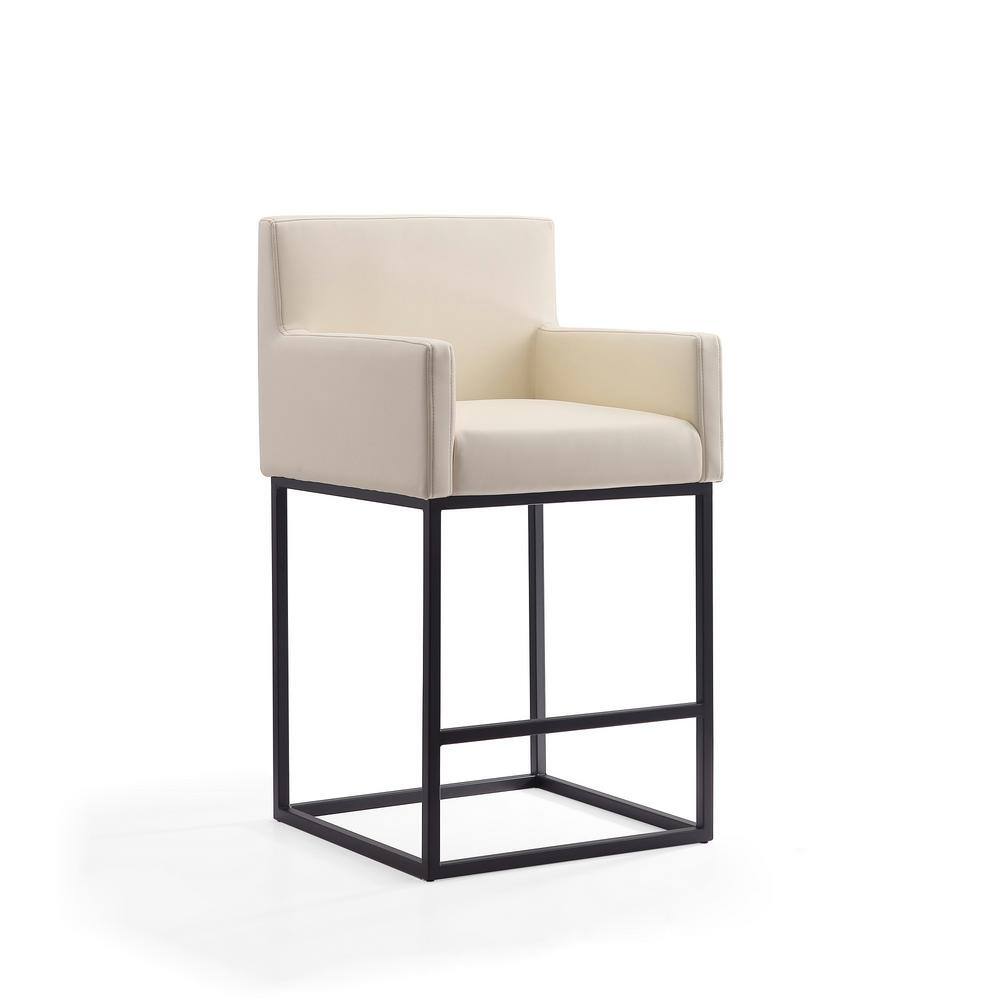 Manhattan Ambassador Cream Leather 42'' Modern Barstool