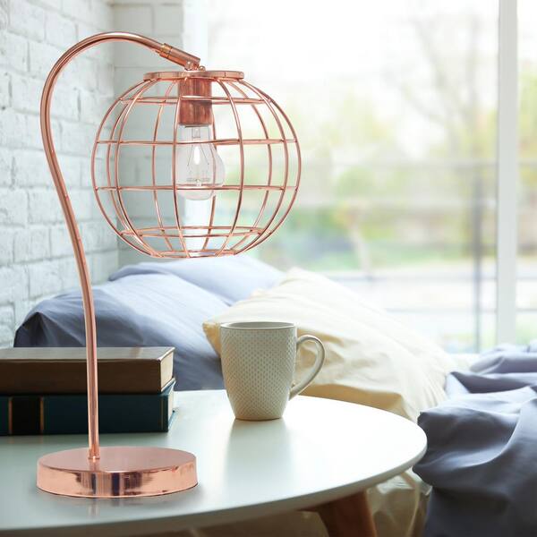 rose gold cage lamp