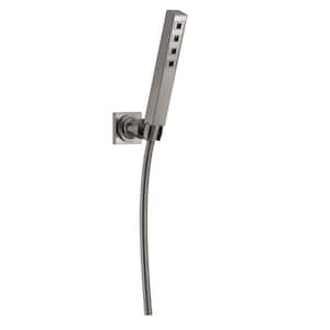 1-Spray Patterns 1.75 GPM 1.38 in. Wall Mount Handheld Shower Head with H2Okinetic in Lumicoat Stainless