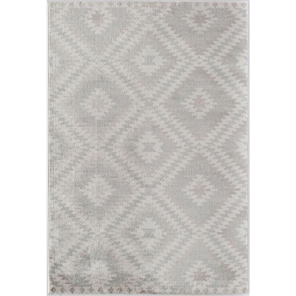 Rugs America Bodrum Sea Breeze 2'x8' Moroccan Gray Area Rug
