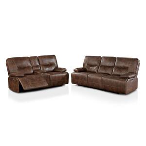 Trux 2-Piece Brown Sofa Set