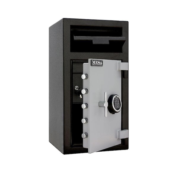 MESA 1.3 cu. ft. All Steel Electronic Lock Depository Safe with Interior Locker in 2-Tone, Black and Grey