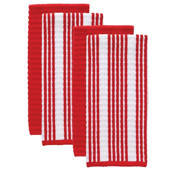 Vibrant Striped Navy Red or Black Hanging Kitchen Towels 