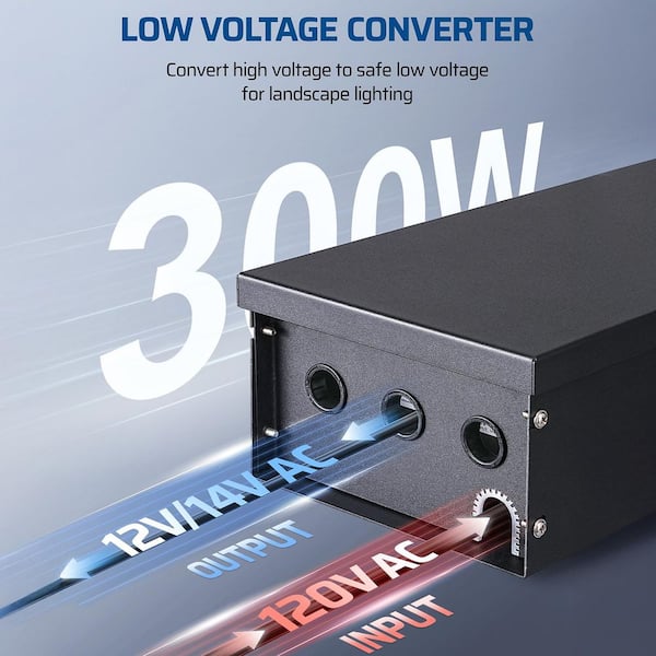 300 Wattage Wi-Fi Low Voltage Metal Landscape Lighting Transformer with 3-Zones for Outdoor Lights, FCC Listed