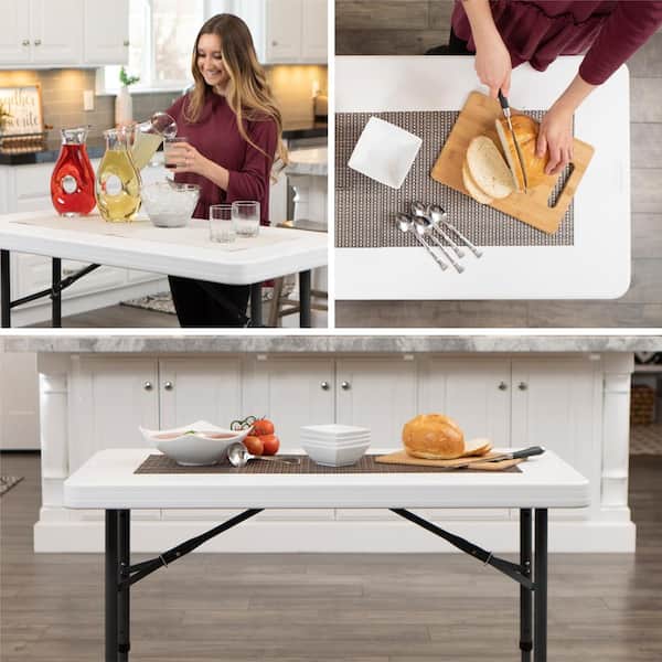 Lifetime 8 ft. White Granite Plastic Folding Table (Commercial) 22980 - The  Home Depot