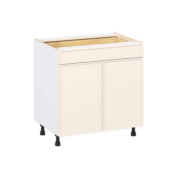 J COLLECTION Fairview 33 in. W x 24 in. D x 34.5 in. H Assembled Slim Shaker Base Kitchen Cabinet in Washed Linen with Drawers