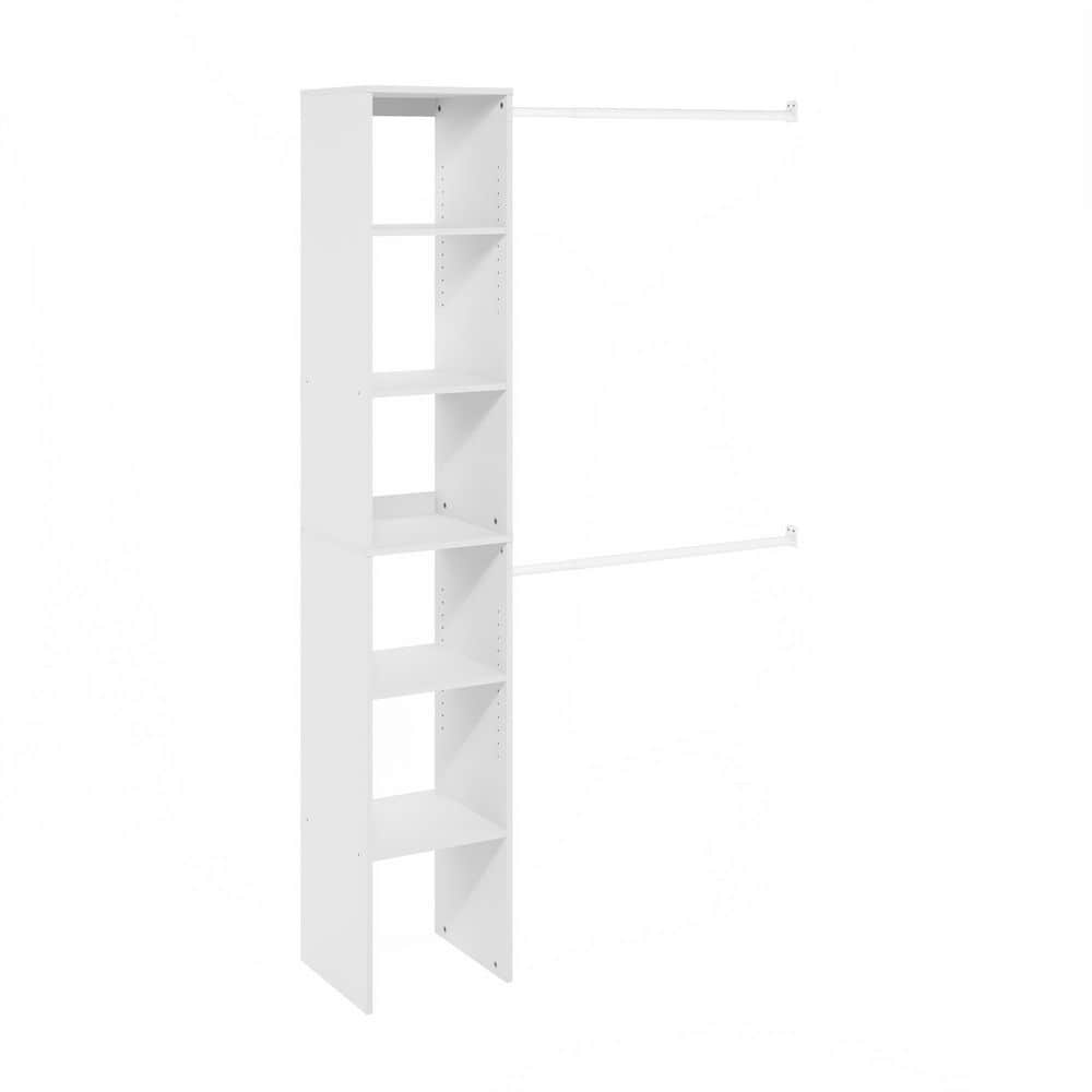 Furinno Fano 42 in. - 63 in. W White 2 Hanging Bars 5-Shelf Wood