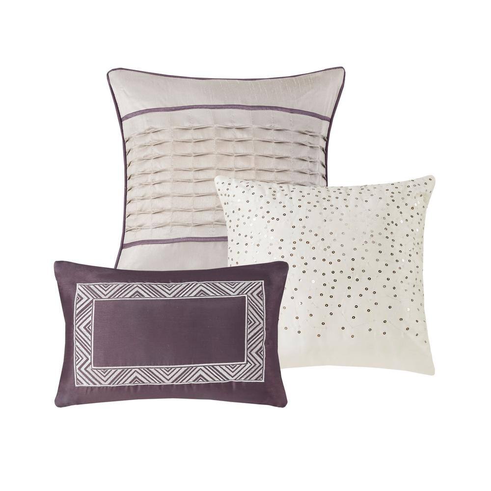 California King Purple Microfiber Jacquard Comforter Set