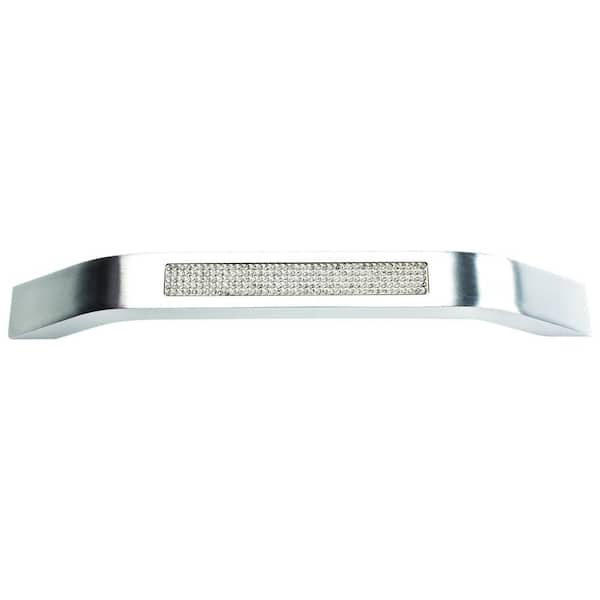 Atlas Homewares Boutique Crystal Collection Matte Chrome 7.2 in. Inset Crystal Pave Arch Center-to-Center Pull