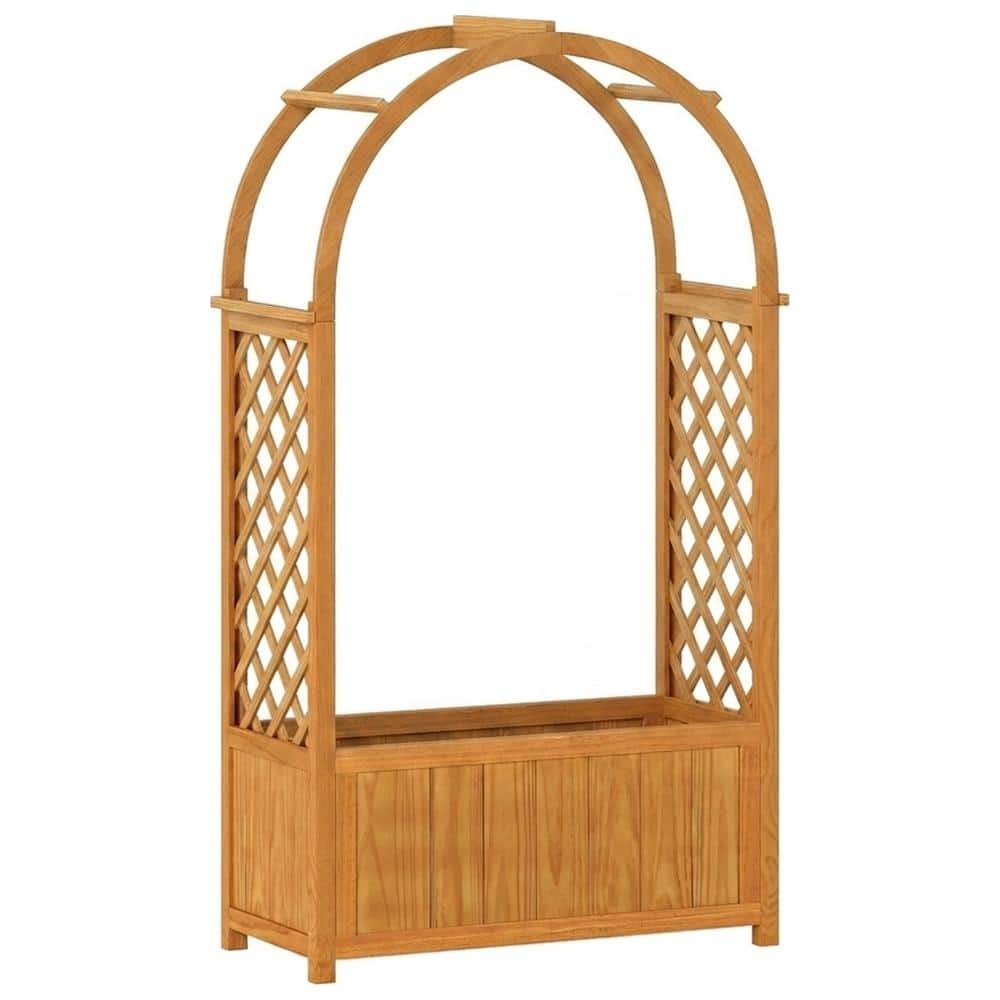 33 in. Pine Wood Raised Planter Box with Lattice Trellis and Arched Roof price history on PriceWatchPro