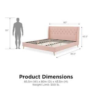 Her Majesty Pink Linen King Bed Frame
