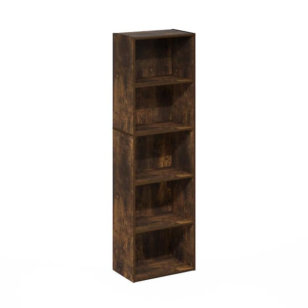 Luder 52 in. Tall Amber Pine Wood 5-Shelf Standard Bookcase