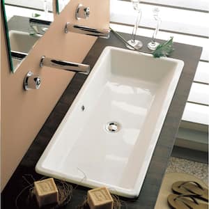 Gaia Drop-In Bathroom Sink in White