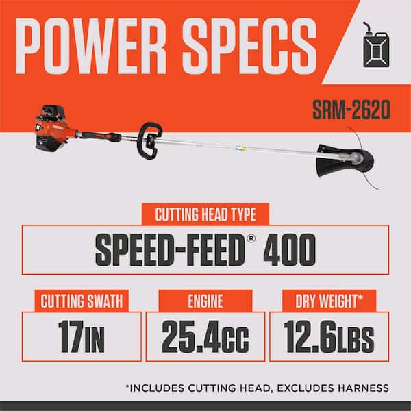 25.4 cc Gas 2-Stroke X Series Straight Shaft String Trimmer