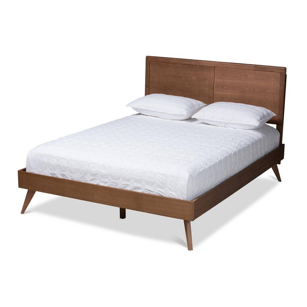 Baxton Studio Zenon Walnut King Platform Bed 156-94099421-hd - The Home 